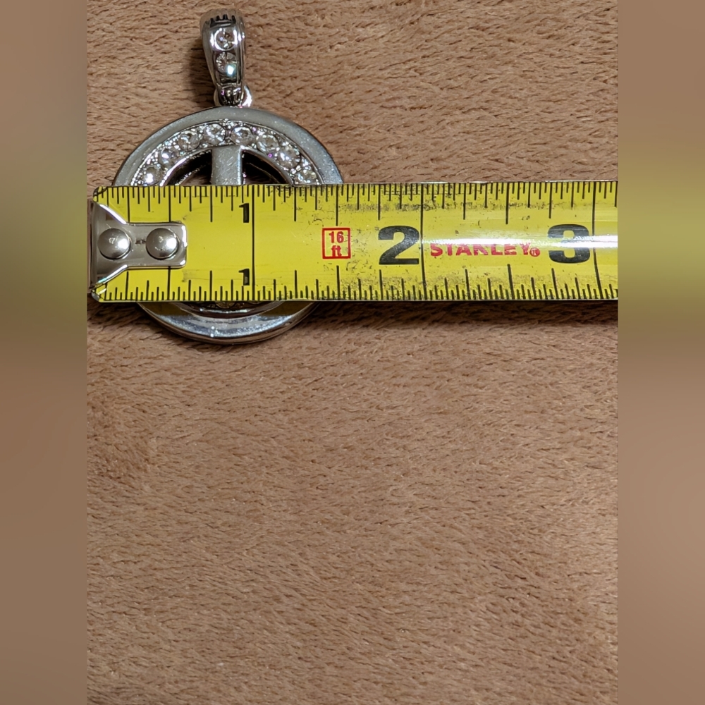 Peace Sign Pendant With Rhinestones - Picture 5 of 8